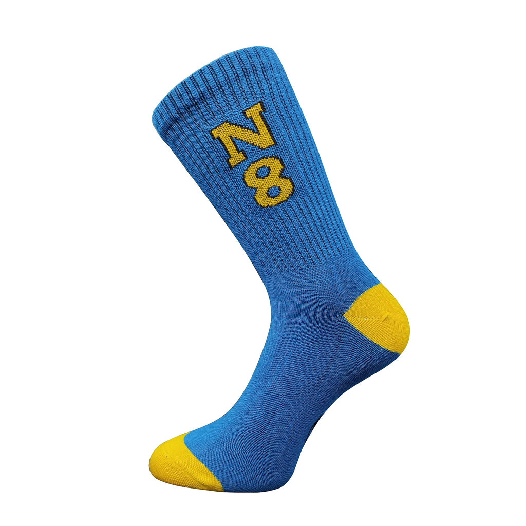 BLUE VARSITY STYLE CREW SOCKS