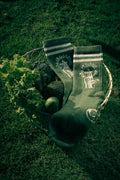 FOREST GREEN CREW SOCKS WITH MOTIF